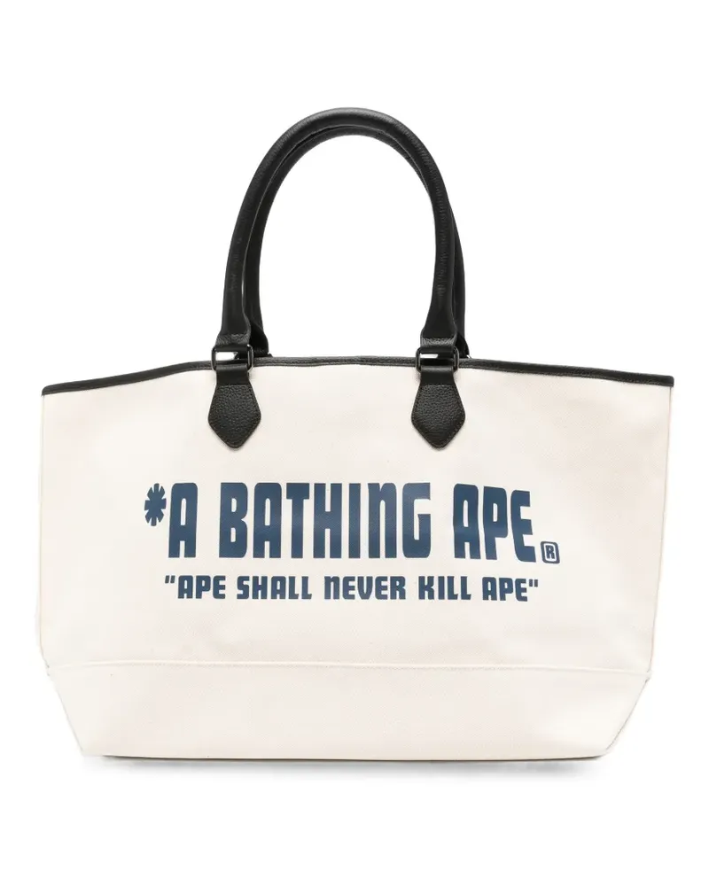 BAPE Handtasche mit Logo-Print - Nude Nude