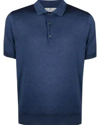 Canali Gestricktes Poloshirt Blau