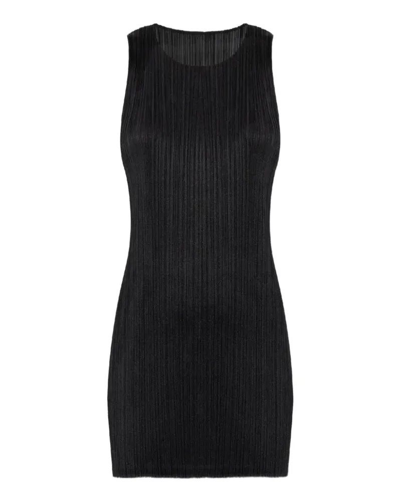 Issey Miyake plissé-effect sleeveless mini dress - Schwarz Schwarz