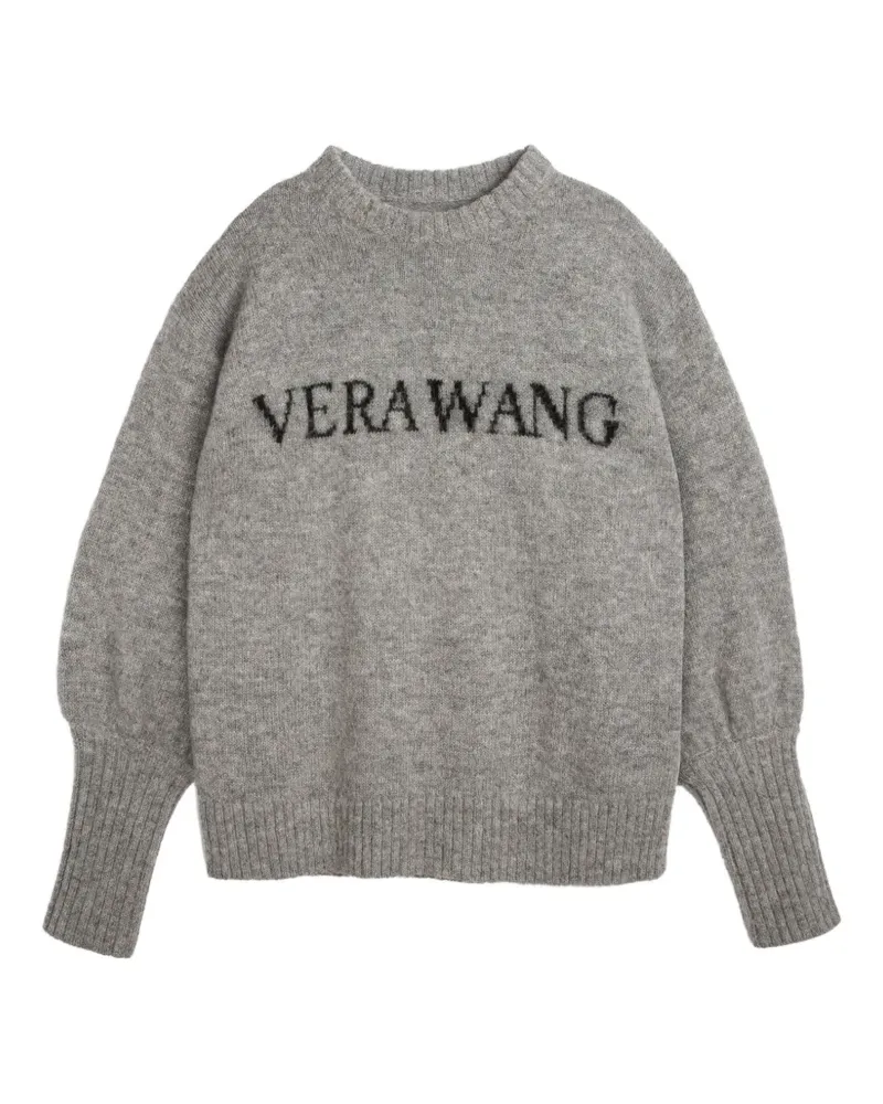 Vera Wang Celine Rundhalspullover mit Logo-Detail - Grau Grau