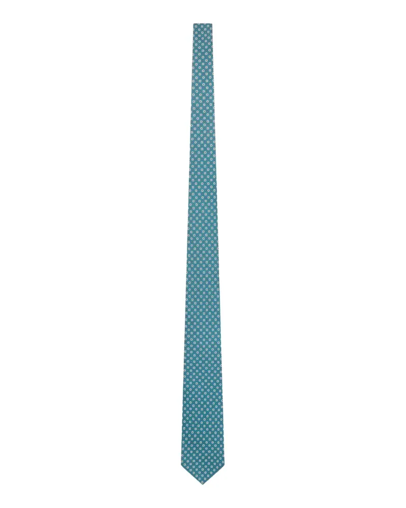 Kiton Seidenkrawatte mit geometrischem Print - Blau Blau