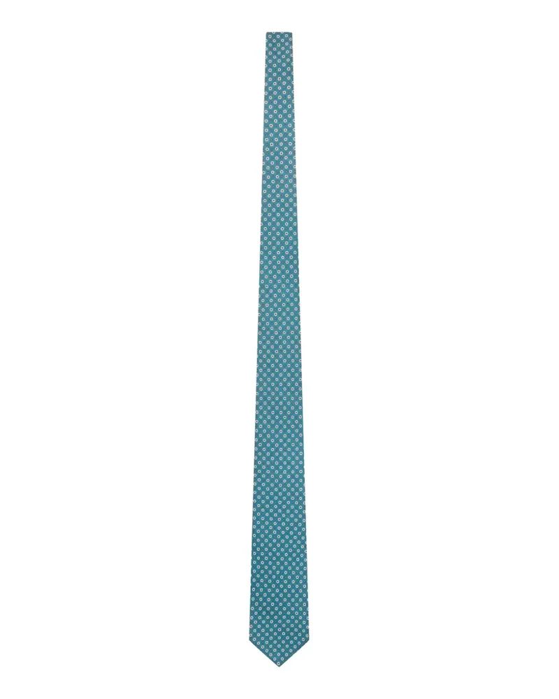 Kiton Seidenkrawatte mit geometrischem Print - Blau Blau