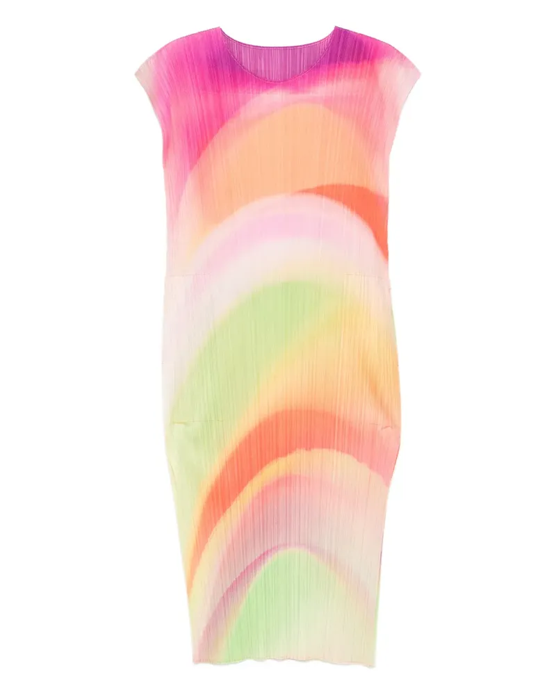 Issey Miyake Plisseekleid mit V-Ausschnitt - Orange Orange