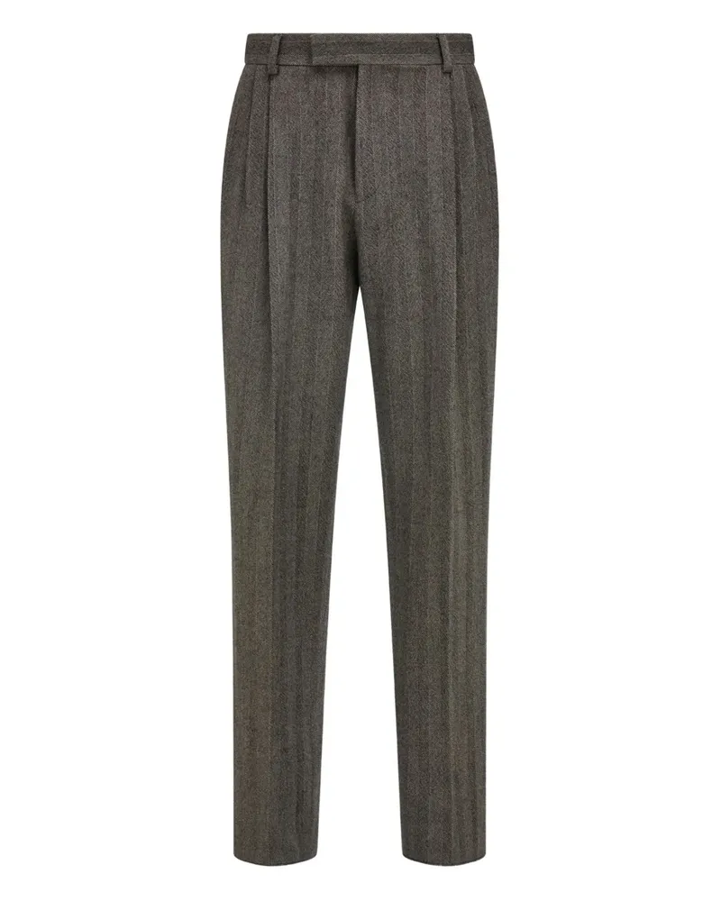 Ferragamo Hose mit Bundfalten - Grau Grau