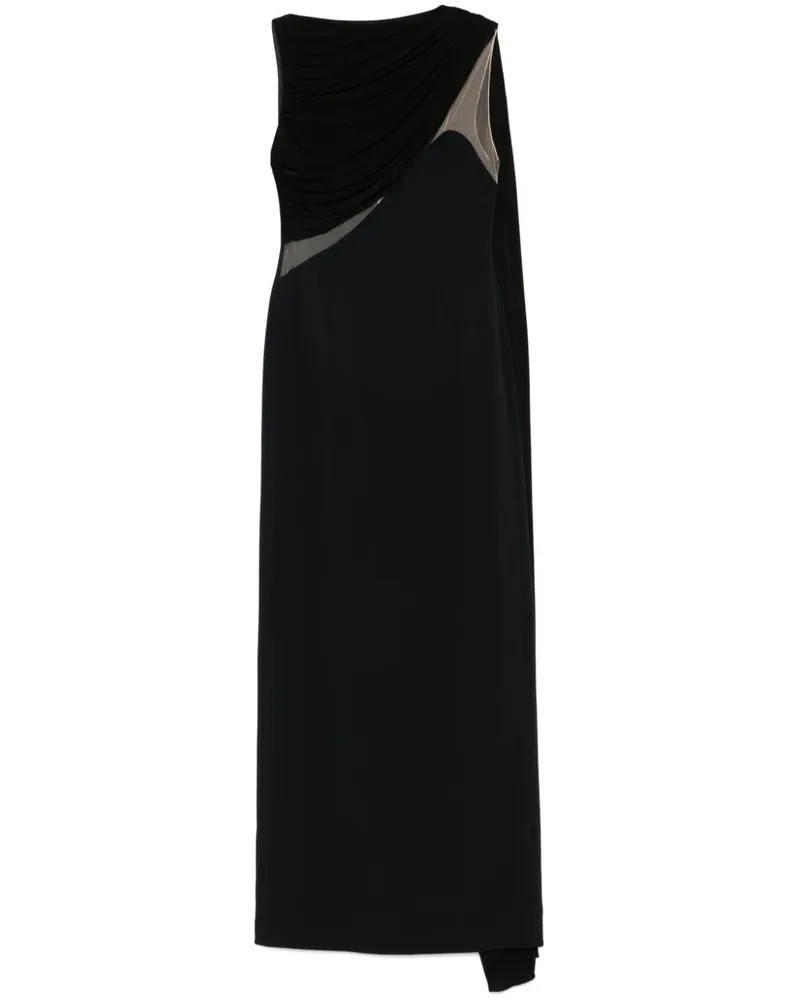 David Koma Drapiertes Abendkleid - Schwarz Schwarz
