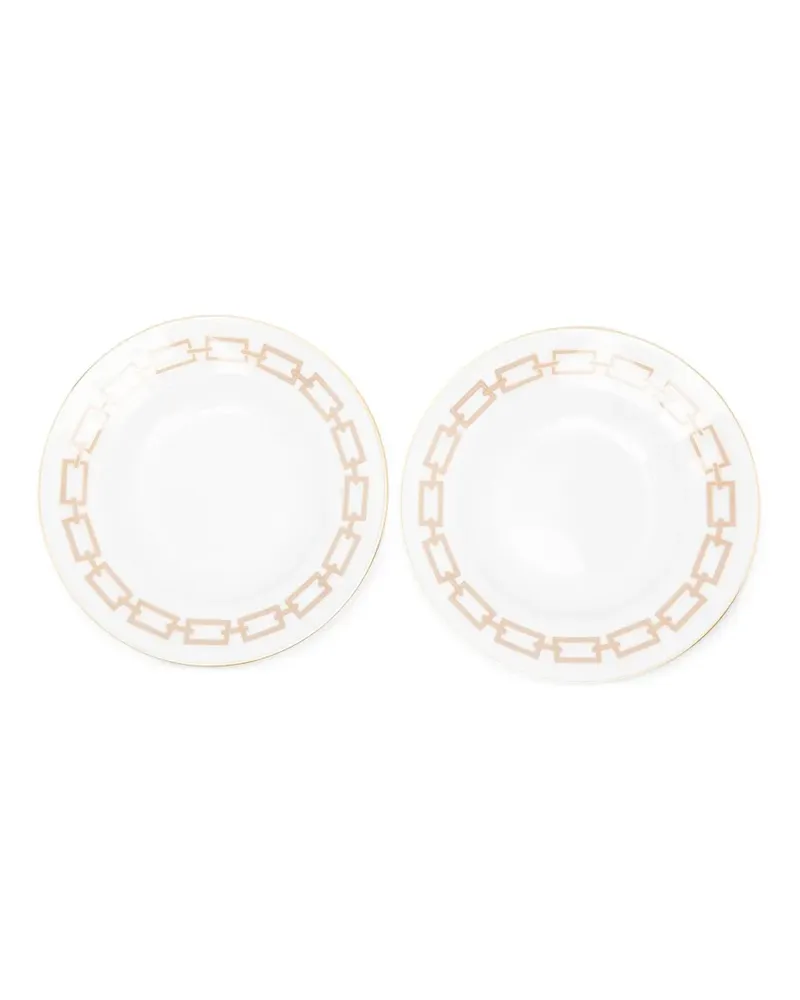 Ginori 1735 Catene Teller mit Kettengliedern (24,5cm) - Weiß Weiß