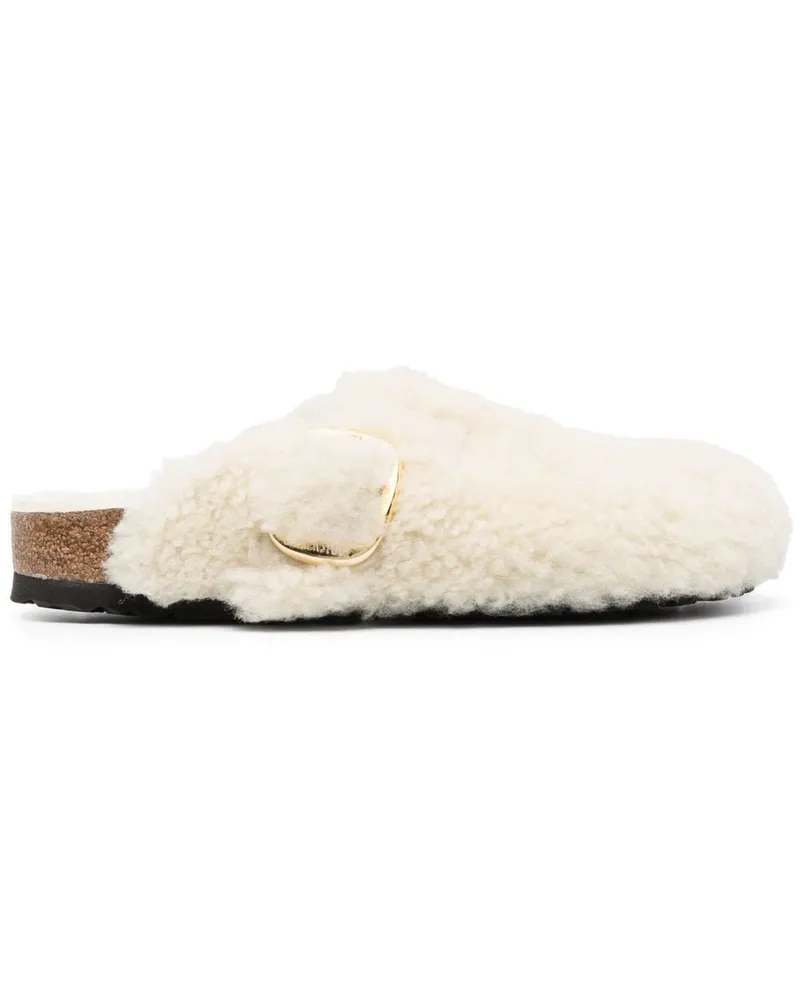 Birkenstock Plateau-Pantoletten mit Schnalle - Nude Nude