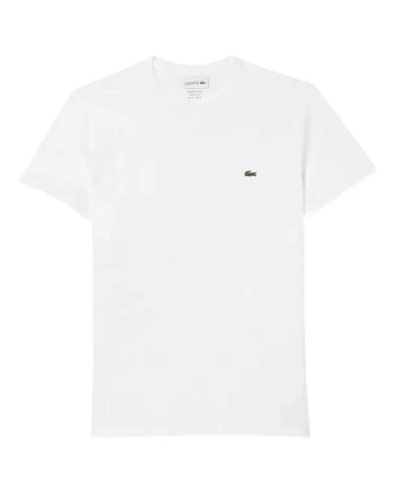 Lacoste T-Shirt mit Logo-Patch - Weiß Weiß