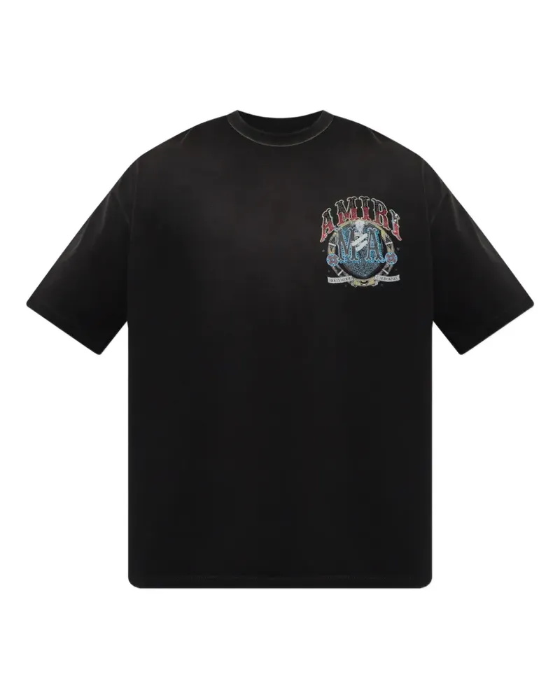 Amiri crystal-embellished logo-print T-shirt - Schwarz Schwarz