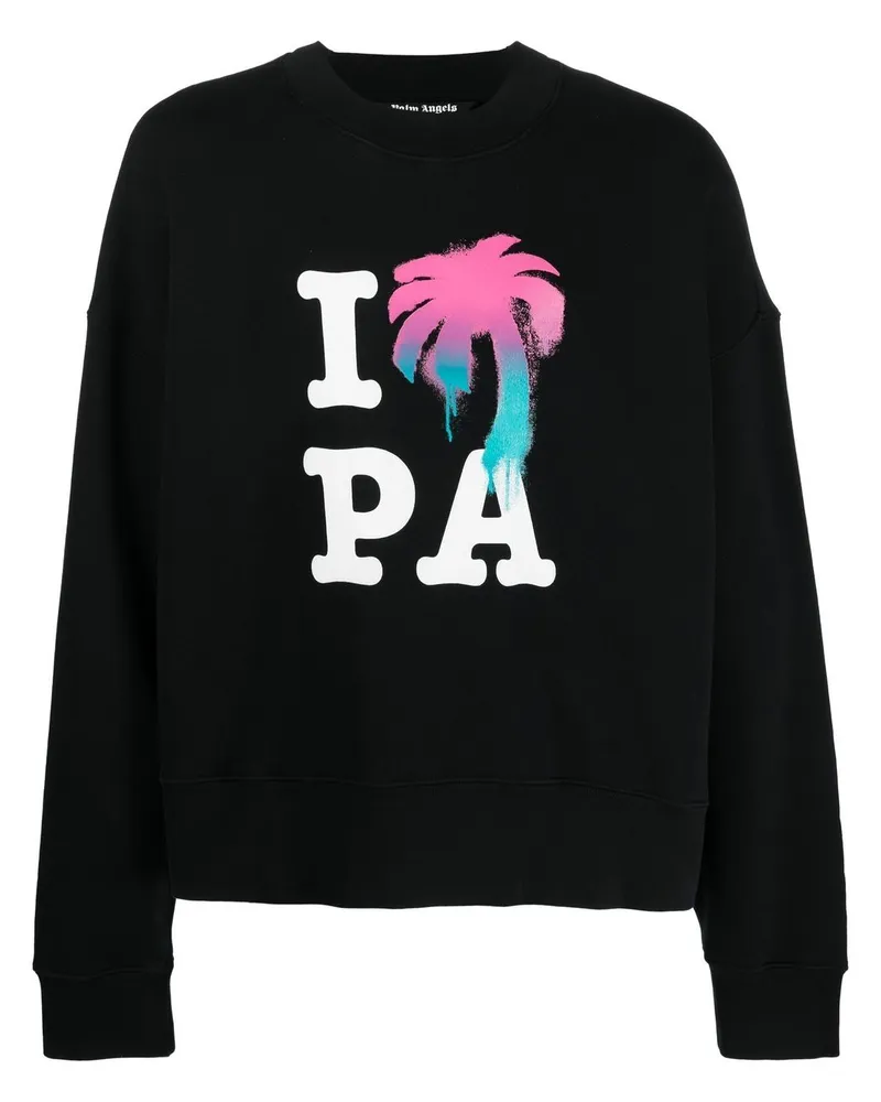 Palm Angels Sweatshirt mit ""I Love PA""-Print" - Schwarz Schwarz
