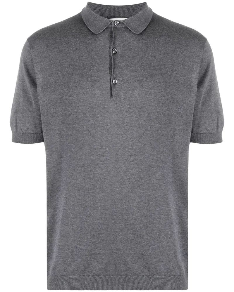 John Smedley Adrian Poloshirt aus geripptem Strick - Grau Grau