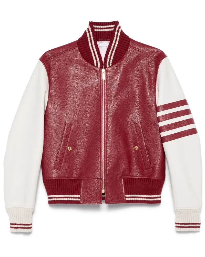 Thom Browne 4-Bar Bomberjacke aus Leder - Rot Rot