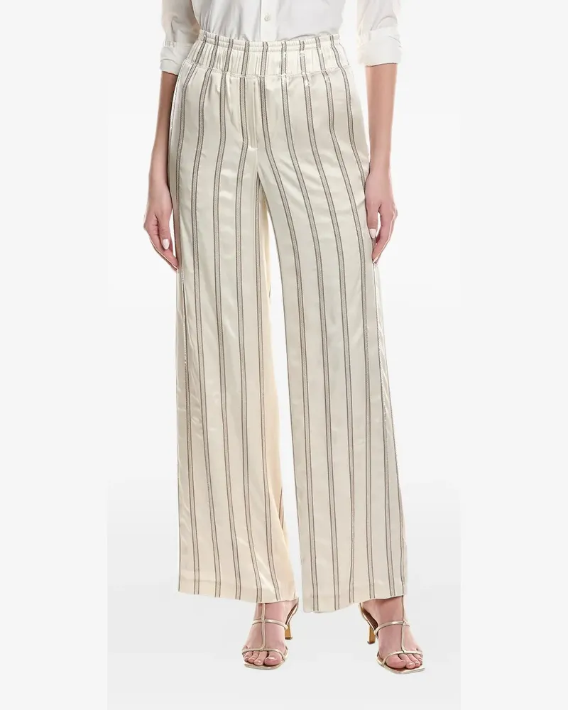 Brunello Cucinelli striped wide-leg trousers - Nude Nude