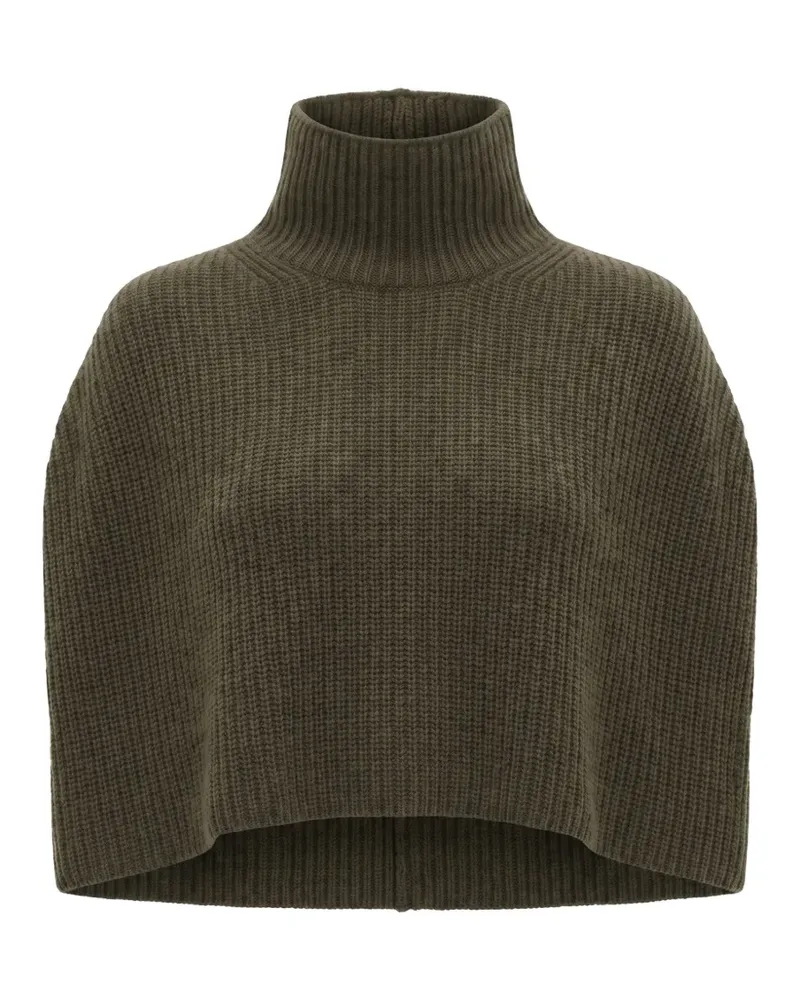 Sa Su Phi Gerippter Poncho aus Kaschmir - Grün Grün