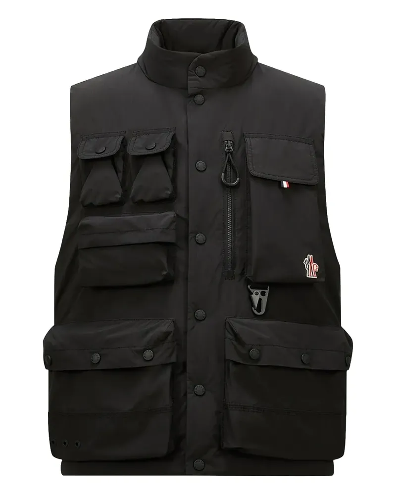 Moncler Weste mit Logo-Patch - Schwarz Schwarz
