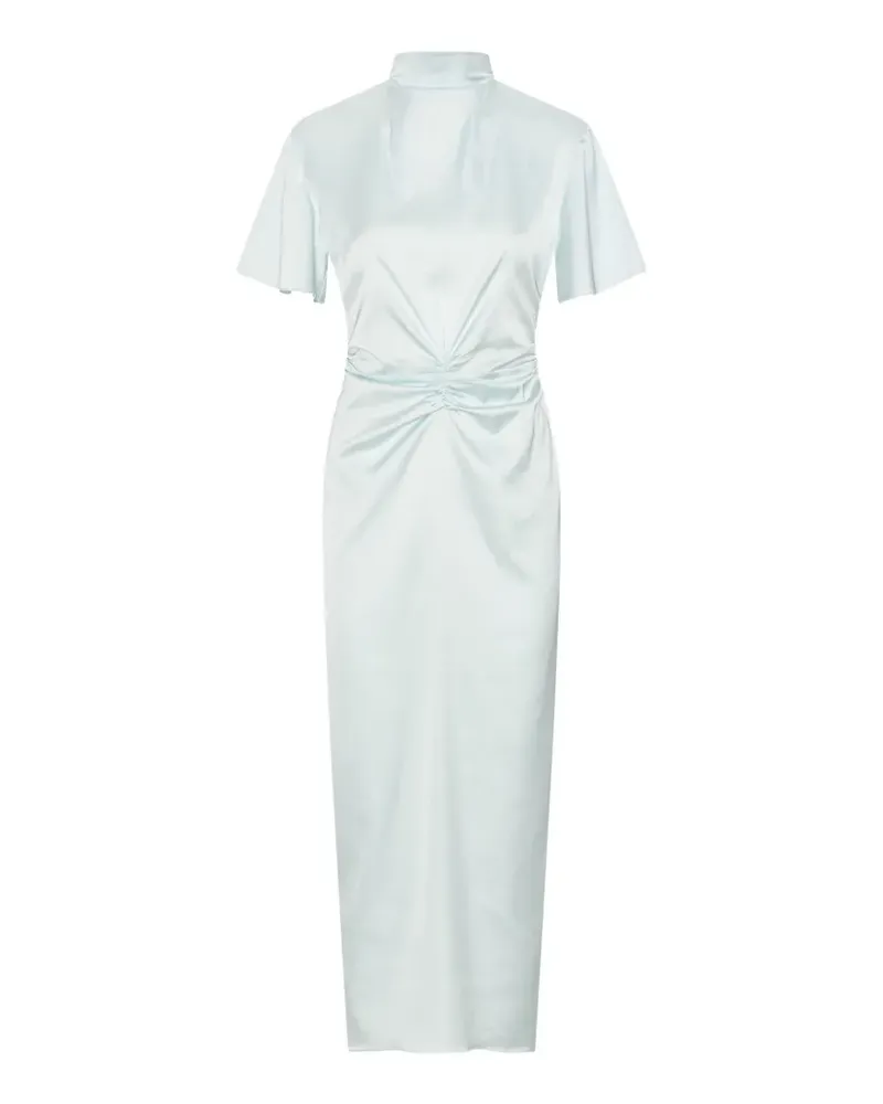 ROTATE Birger Christensen Gerafftes Midikleid - Blau Blau