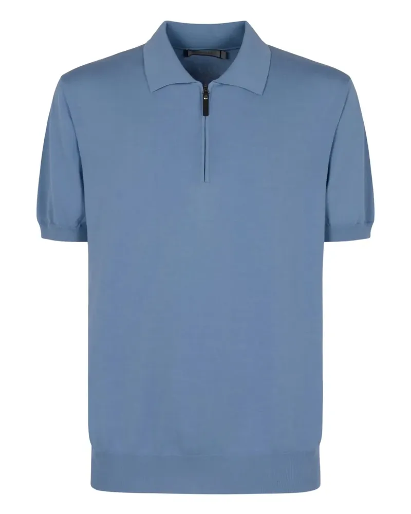Canali Poloshirt mit Reißverschluss - Blau Blau