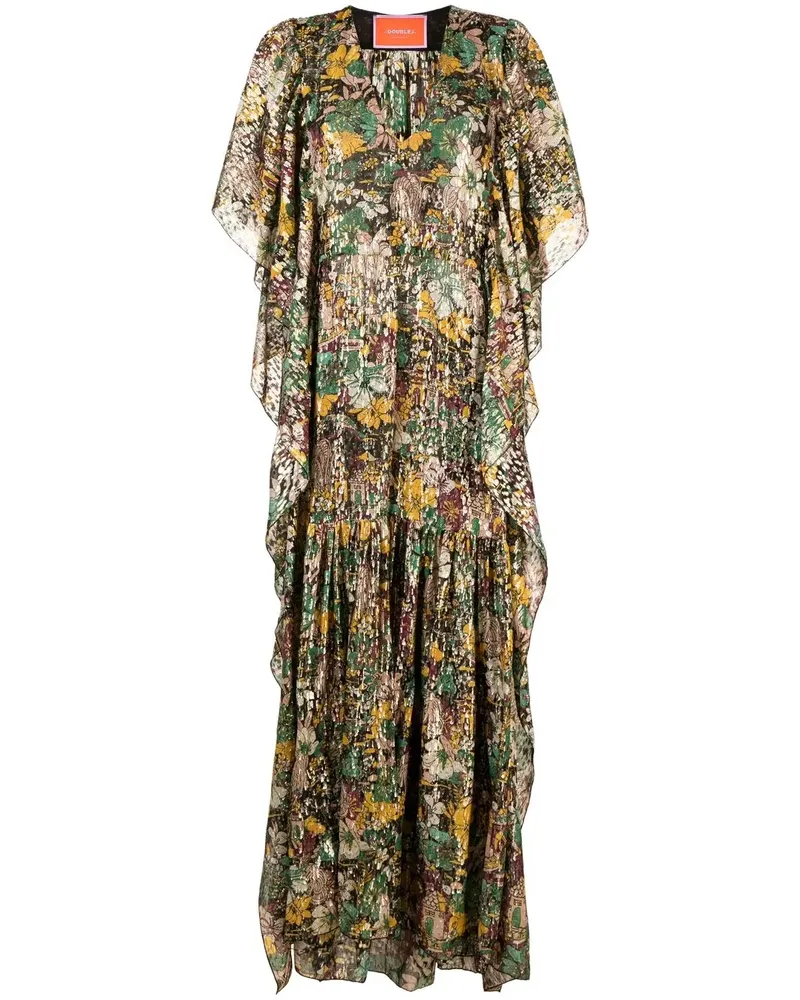 La DoubleJ Jacquard-Maxikleid mit Rüschen - Gold Gold