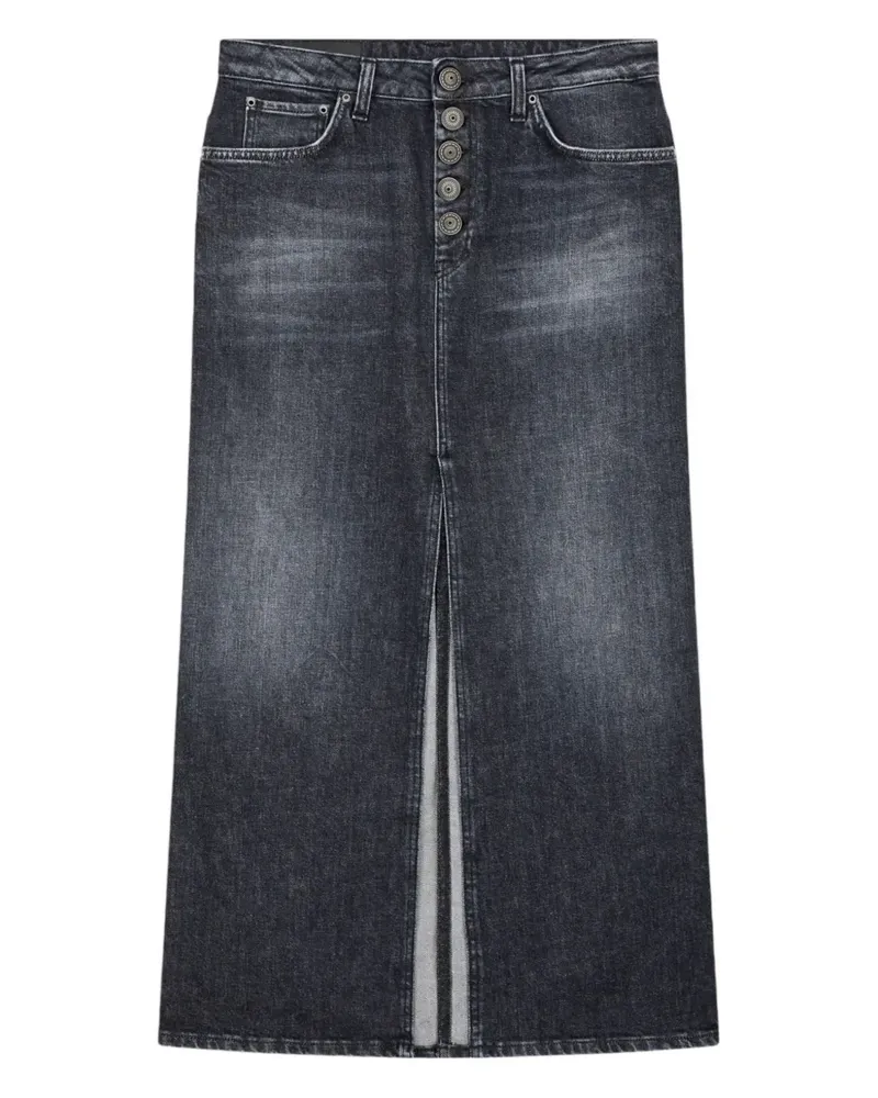 Dondup Midirock mit Schlitz - Schwarz Schwarz