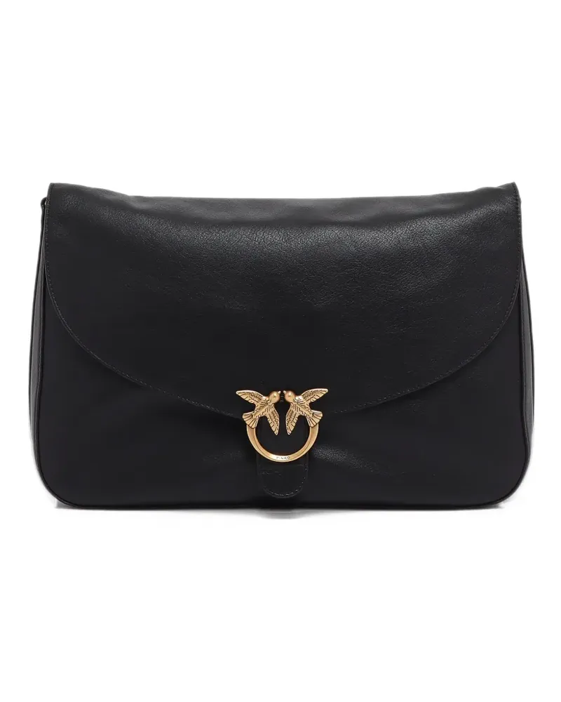 Pinko Love Birds leather shoulder bag - Schwarz Schwarz