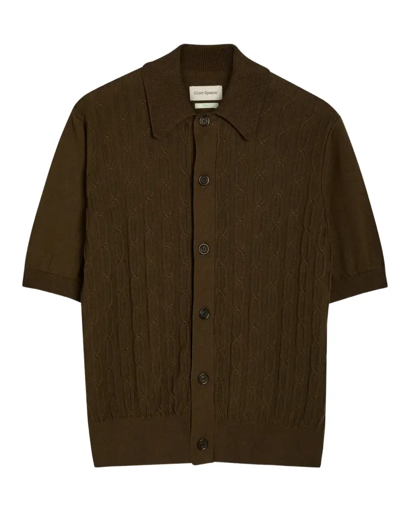 Oliver Spencer cable-knit short-sleeve shirt - Braun Braun