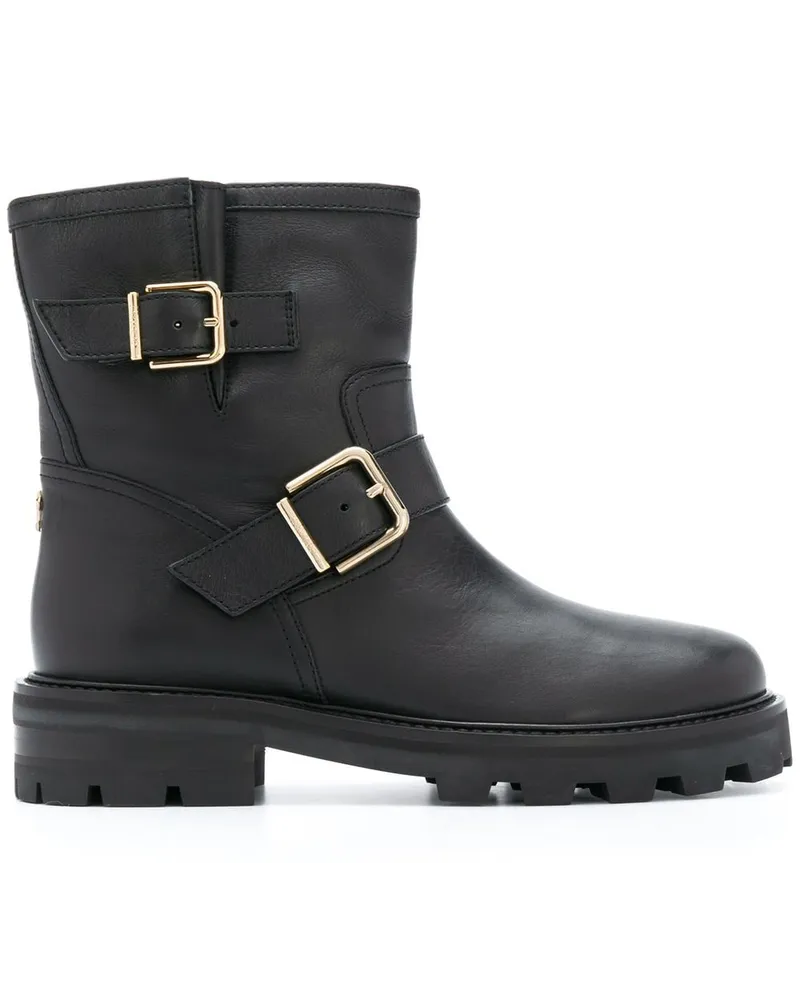Jimmy Choo Youth Bikerstiefel mit Schnalle - Schwarz Schwarz