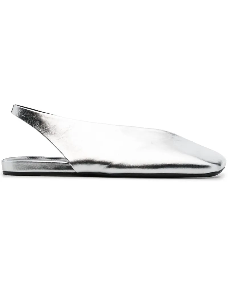 Jil Sander Ballerinas mit eckiger Kappe - Silber Silber