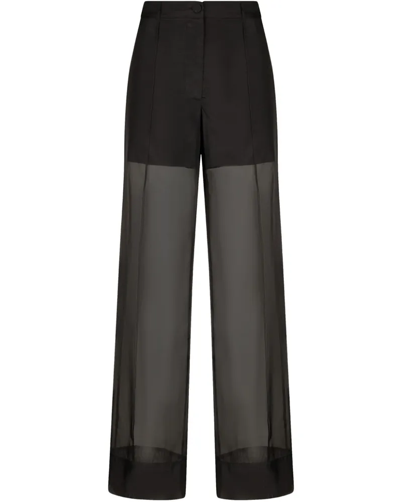 Liu Jo Gerade Organza-Hose - Schwarz Schwarz