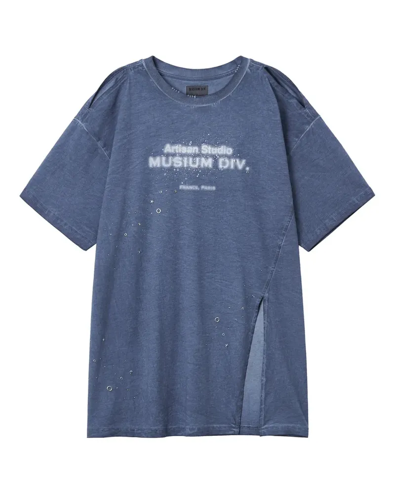 Musium Div. cutout side-slit T-shirt - Blau Blau