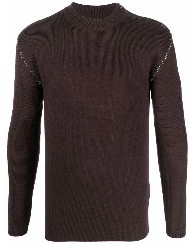 Maison Margiela Pullover mit Kontrastnähten - Braun Braun