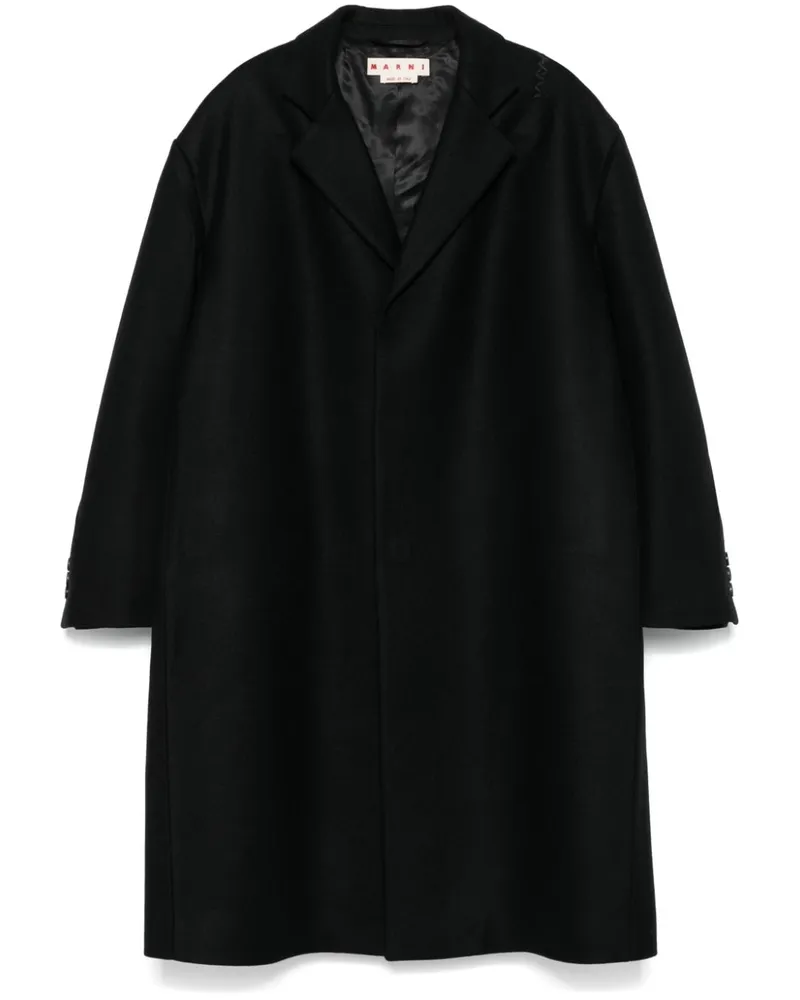 Marni Mantel mit Logo-Stickerei - Schwarz Schwarz