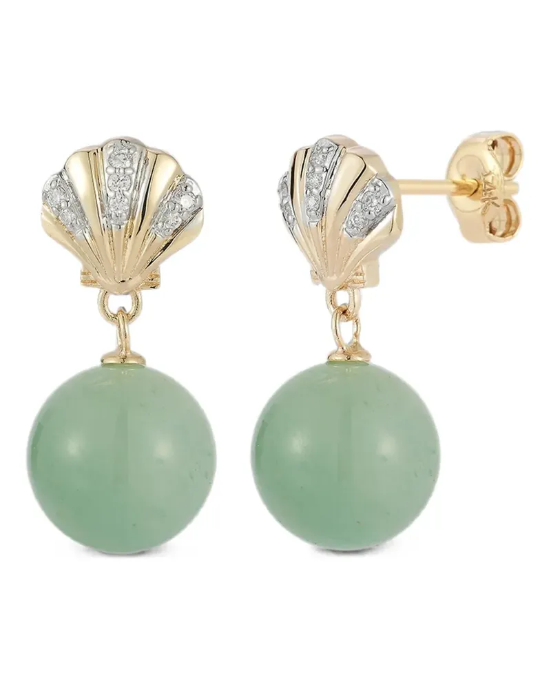 MATEO Petite Venus jade drop earrings - Gold Gold