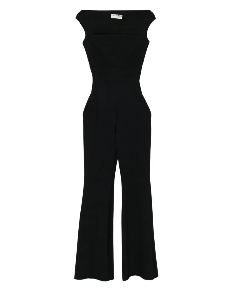 Chiara Boni Schulterfreier Rebecca Jumpsuit - Schwarz Schwarz