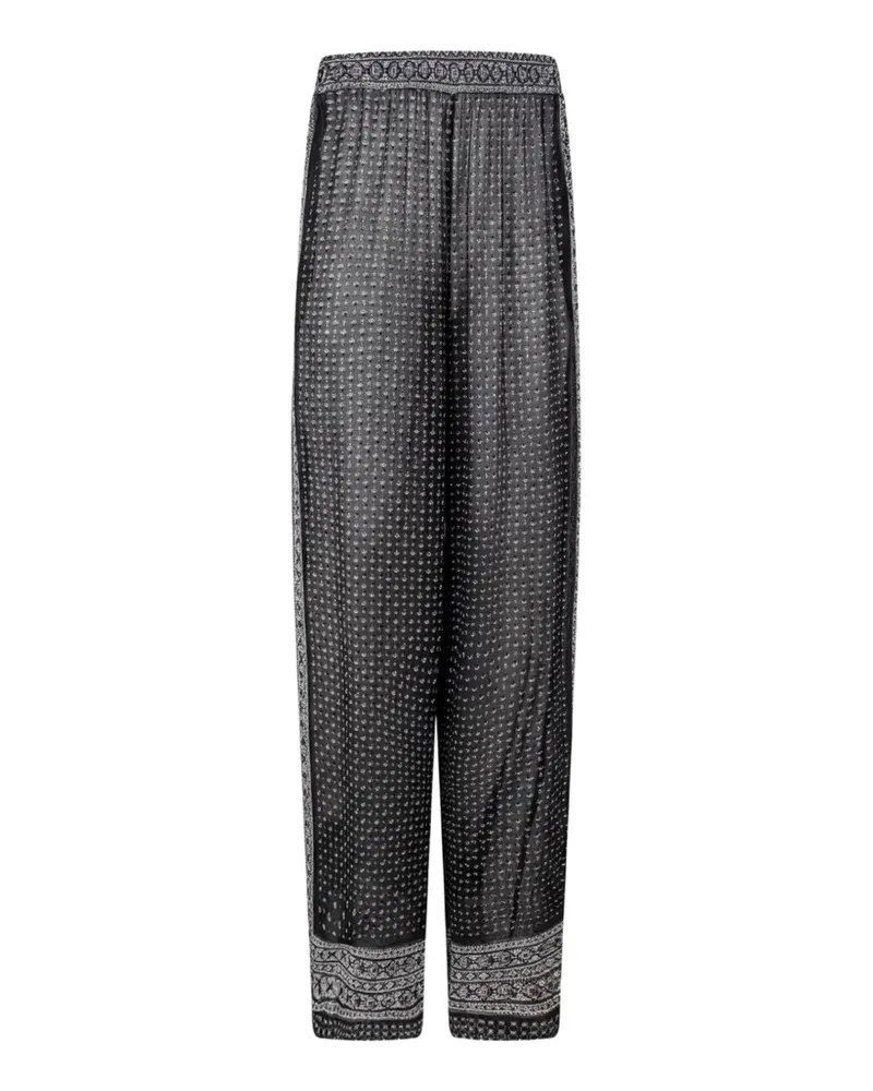 Ermanno Scervino Kristallverzierte Hose mit geometrischem Print - Schwarz Schwarz