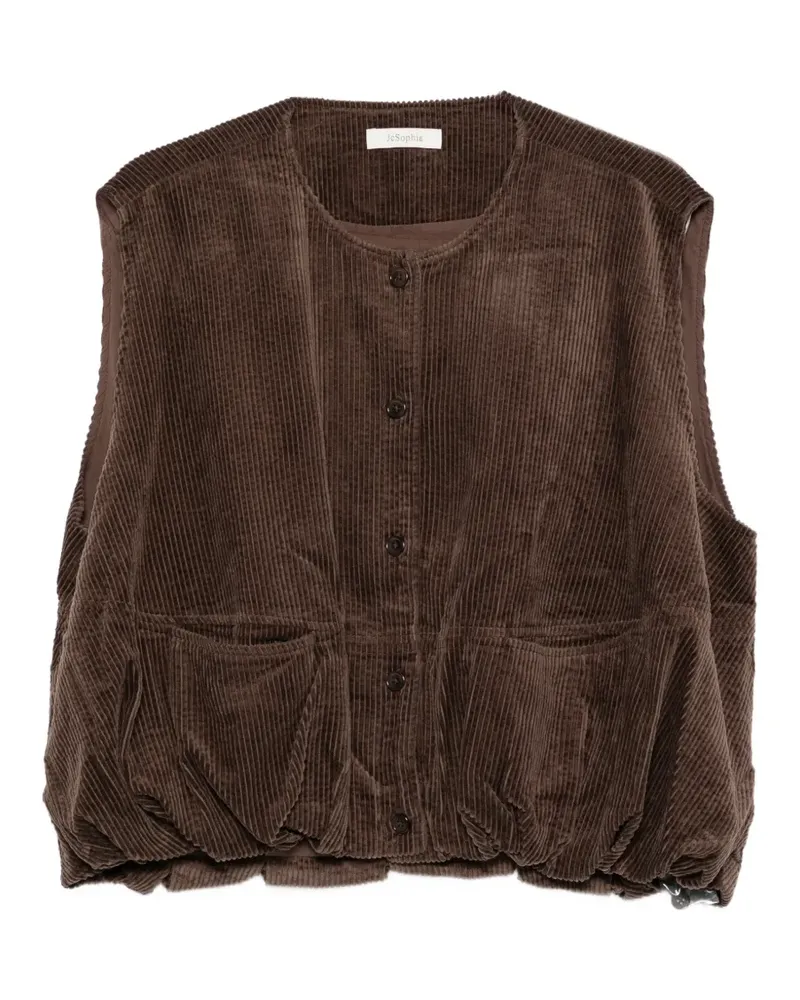 JcSophie Peace corduroy button-up gilet - Braun Braun