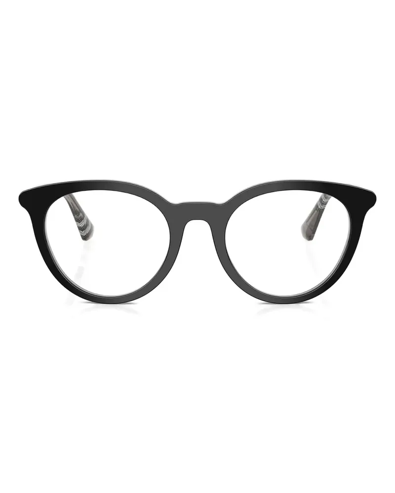 Burberry Brille mit rundem Gestell - Schwarz Schwarz