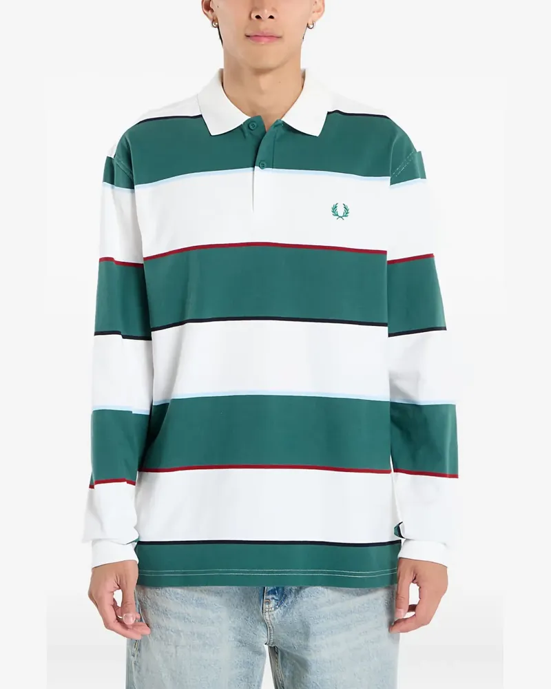 Fred Perry Gestreiftes Poloshirt - Grün Grün