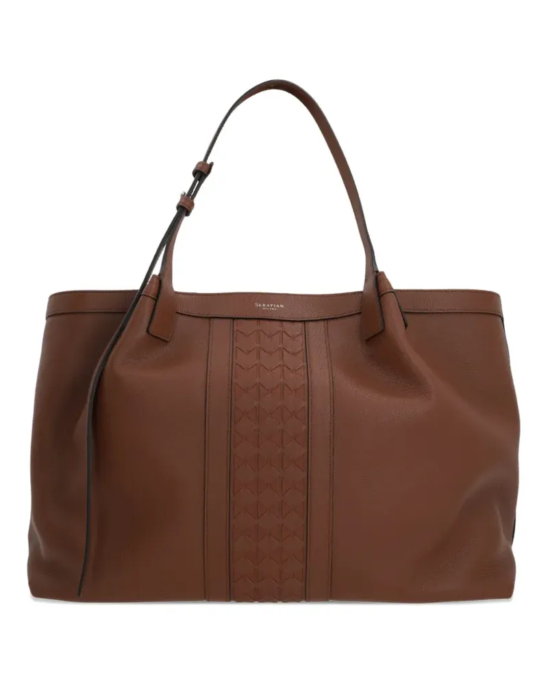 Serapian Tote Bag mit Rauteneinsatz - Braun Braun