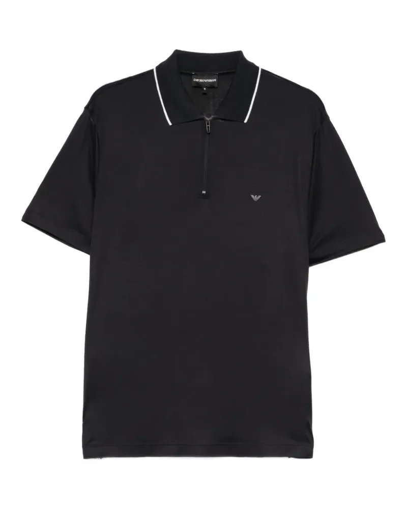 Emporio Armani Poloshirt mit Logo-Patch - Schwarz Schwarz