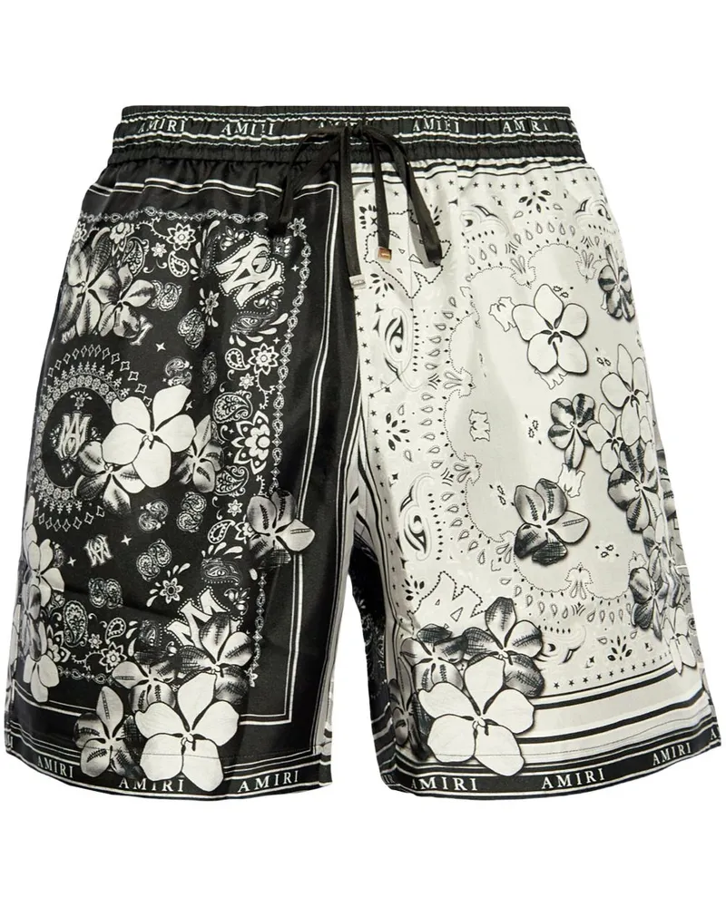 Amiri Bandana Floral Shorts - Schwarz Schwarz