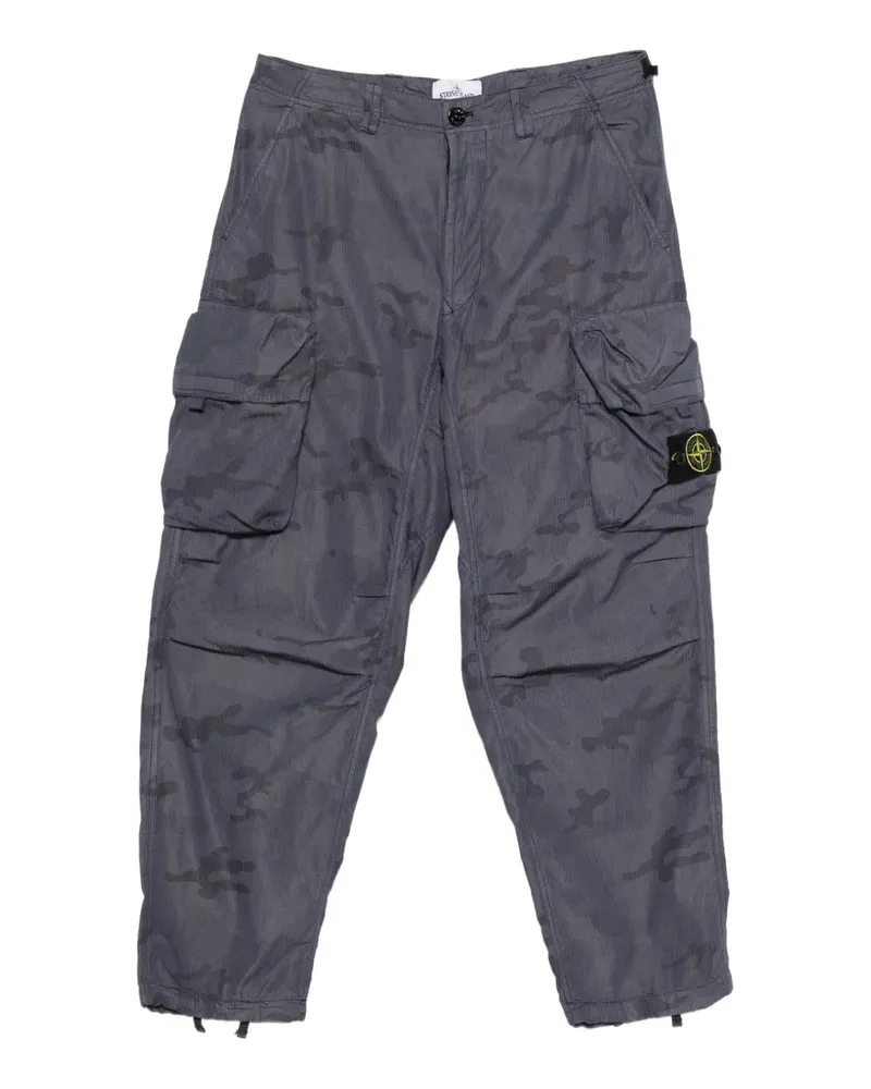 Stone Island camouflage-print ripstop cargo pants - Blau Blau