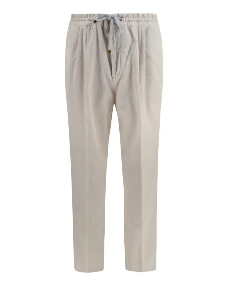 Brunello Cucinelli corduroy drawstring-waist trousers - Nude Nude