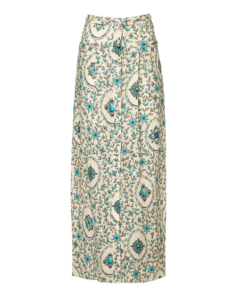 AGUA BENDITA Coralina Pareo mit Blumen-Print - Nude Nude