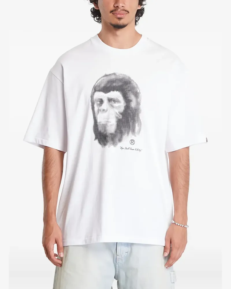 BAPE Pixel Comic Ape Head T-Shirt - Weiß Weiß