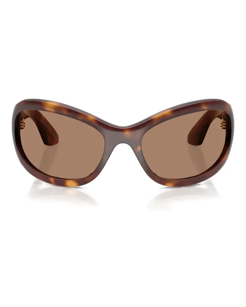 Oliver Peoples tortoiseshell-effect cat-eye sunglasses - Braun Braun