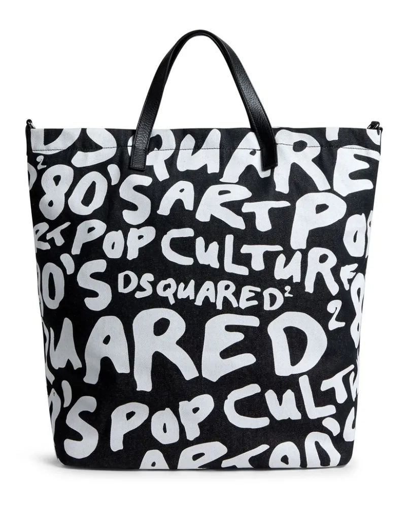 Dsquared2 Shopper mit Logo-Print - Schwarz Schwarz