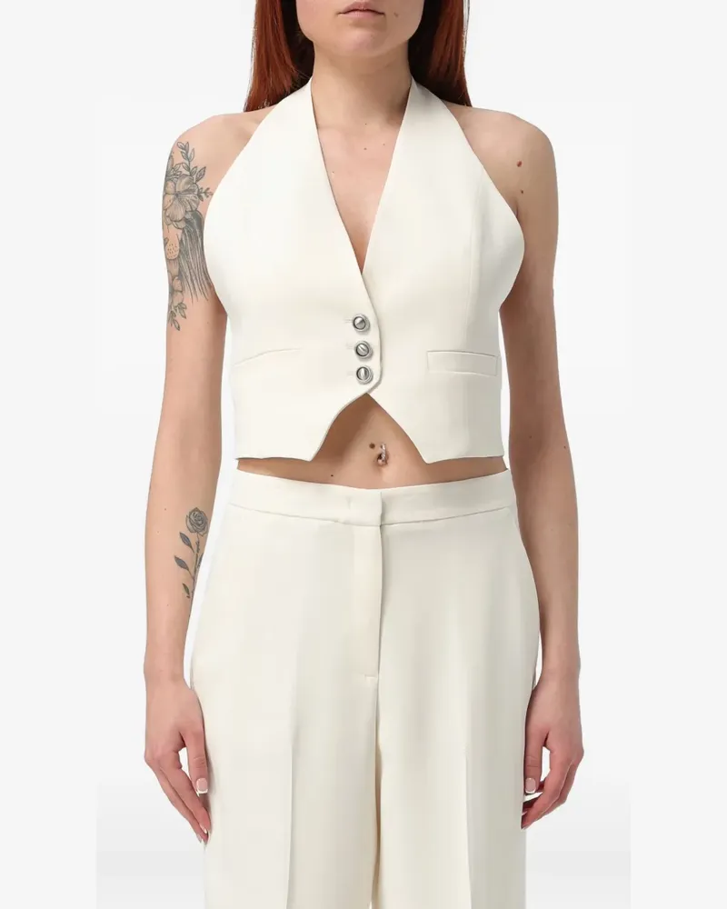 Pinko Geknöpfte Neckholder-Weste - Weiß Weiß