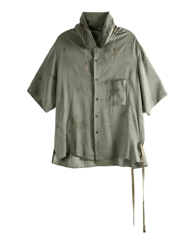 Ziggy Chen distressed cowl-neck shirt - Grün Grün