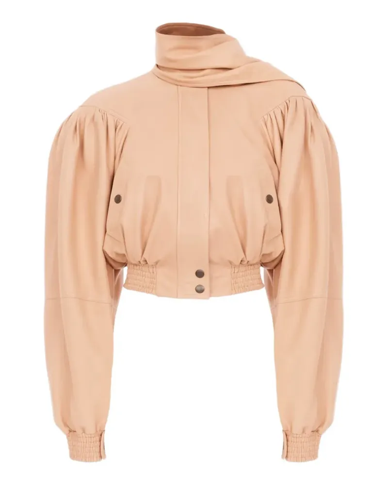 Chloé scarf-detail puffed-sleeve jacket - Nude Nude