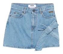 Gerader Jeans-Minirock mit Schleifendetail - Blau